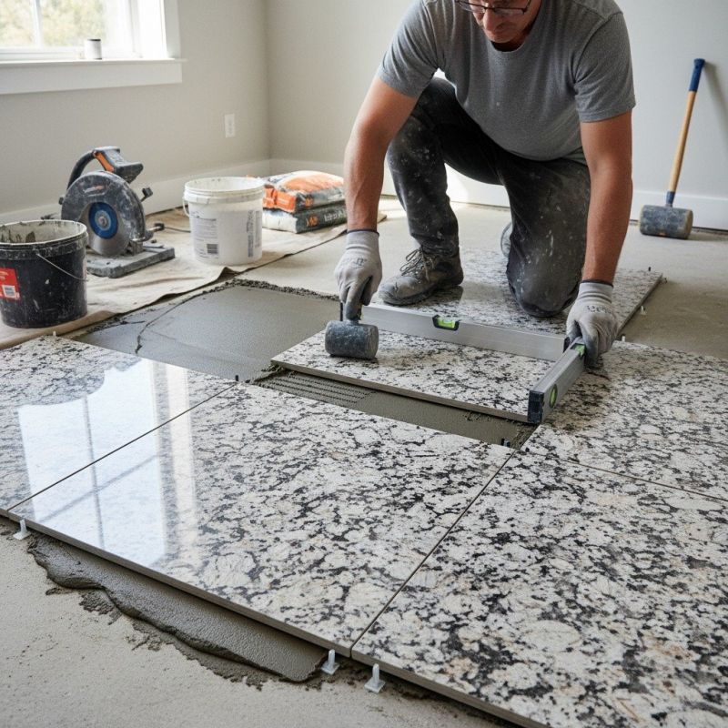 Marble Tile Floor Installation in Kansas City, KS